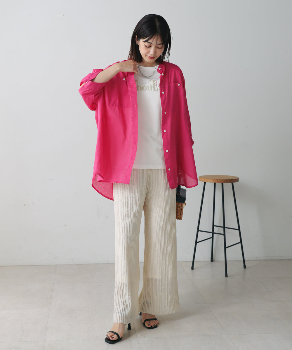 ウェービーメッシュニットパンツ