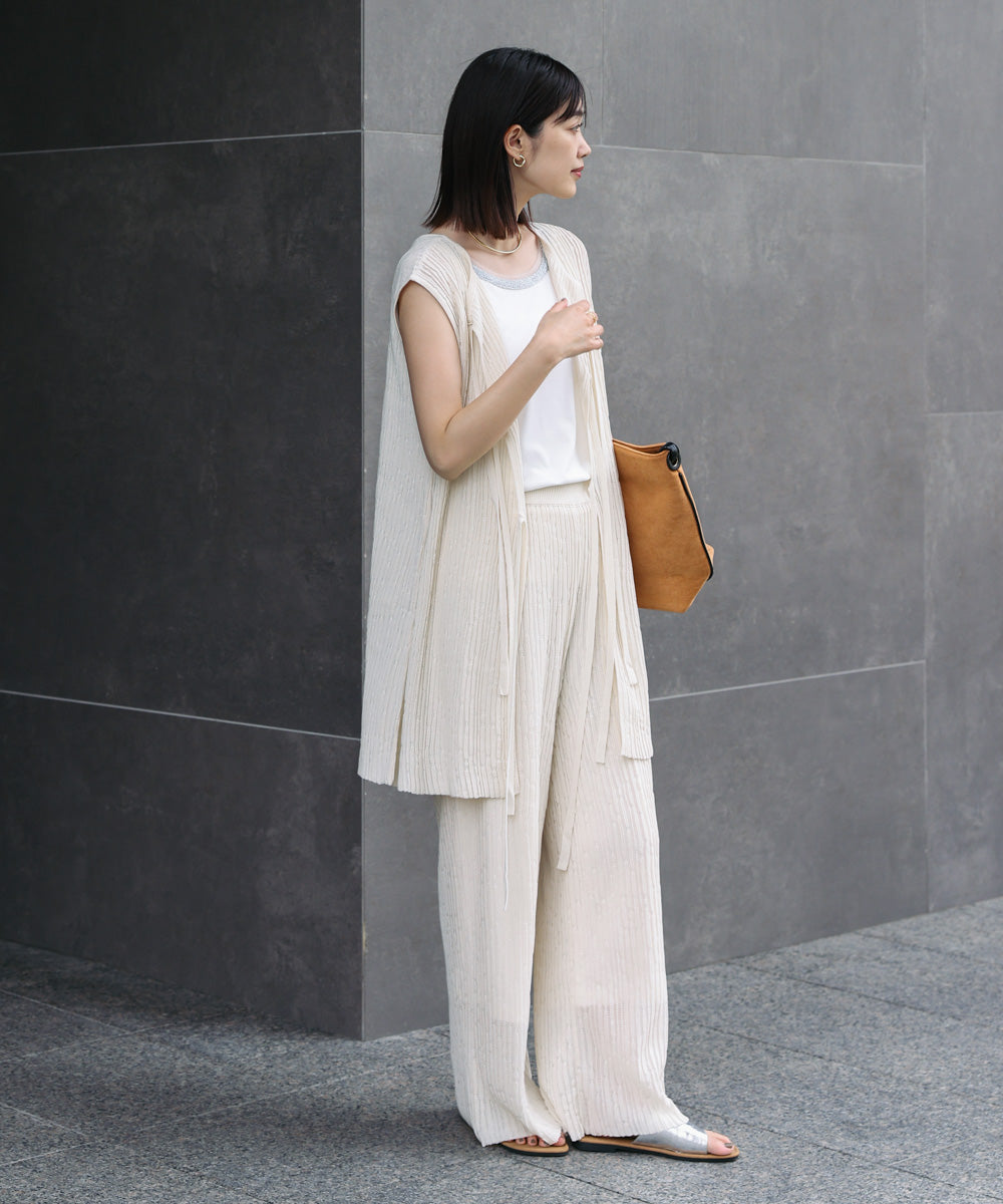 ウェービーメッシュニットパンツ