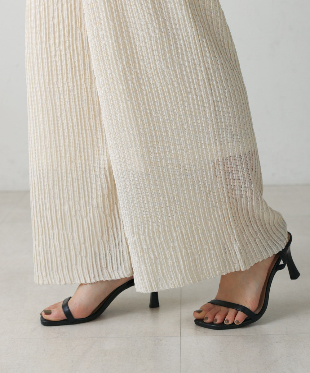 ウェービーメッシュニットパンツ