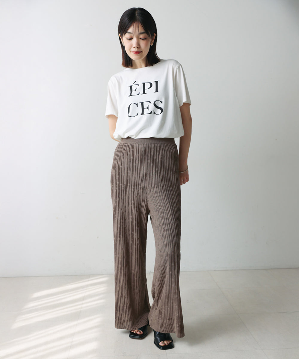 ウェービーメッシュニットパンツ