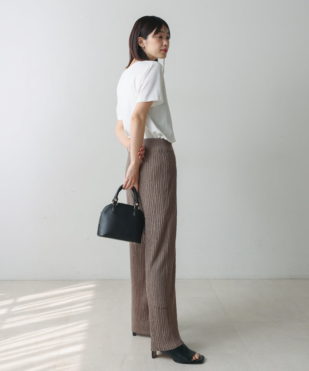 ウェービーメッシュニットパンツ