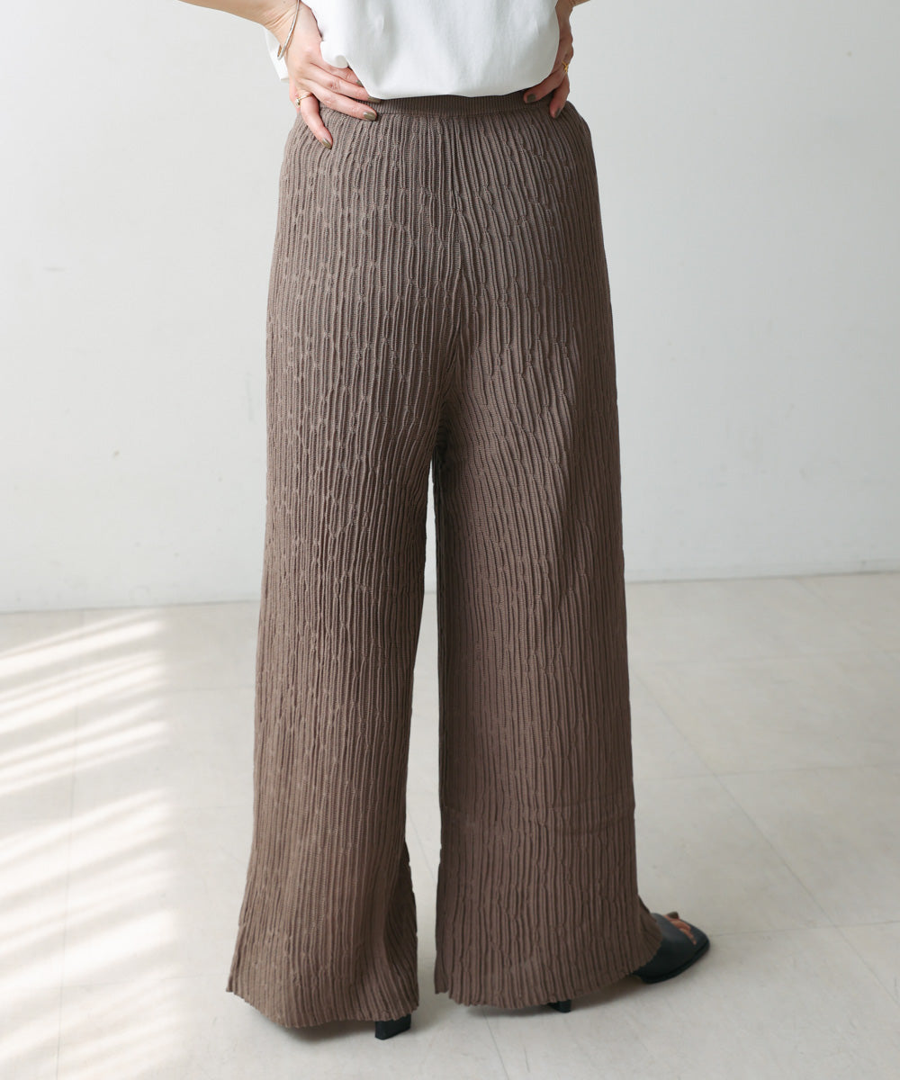 ウェービーメッシュニットパンツ