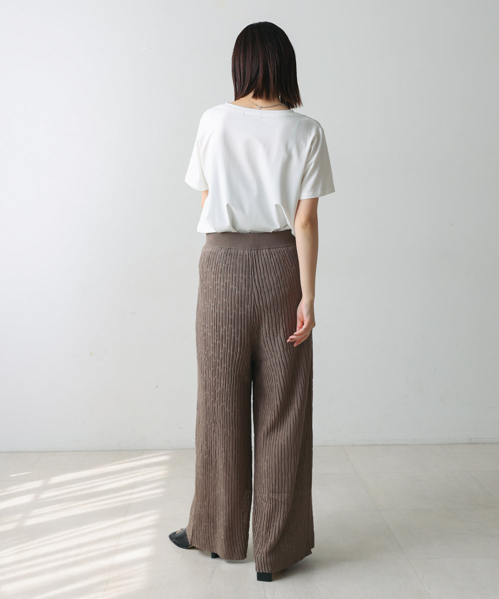 ウェービーメッシュニットパンツ