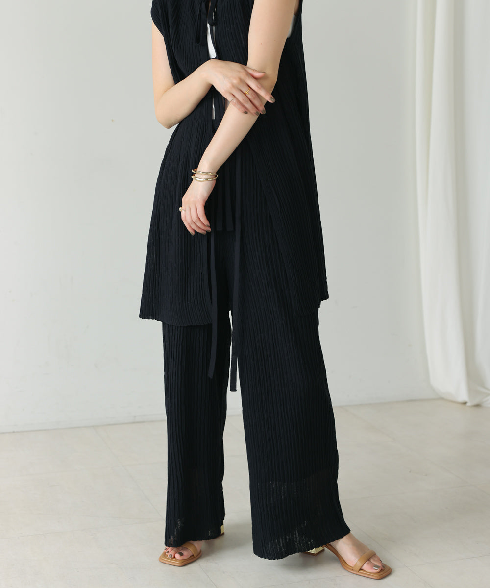 ウェービーメッシュニットパンツ