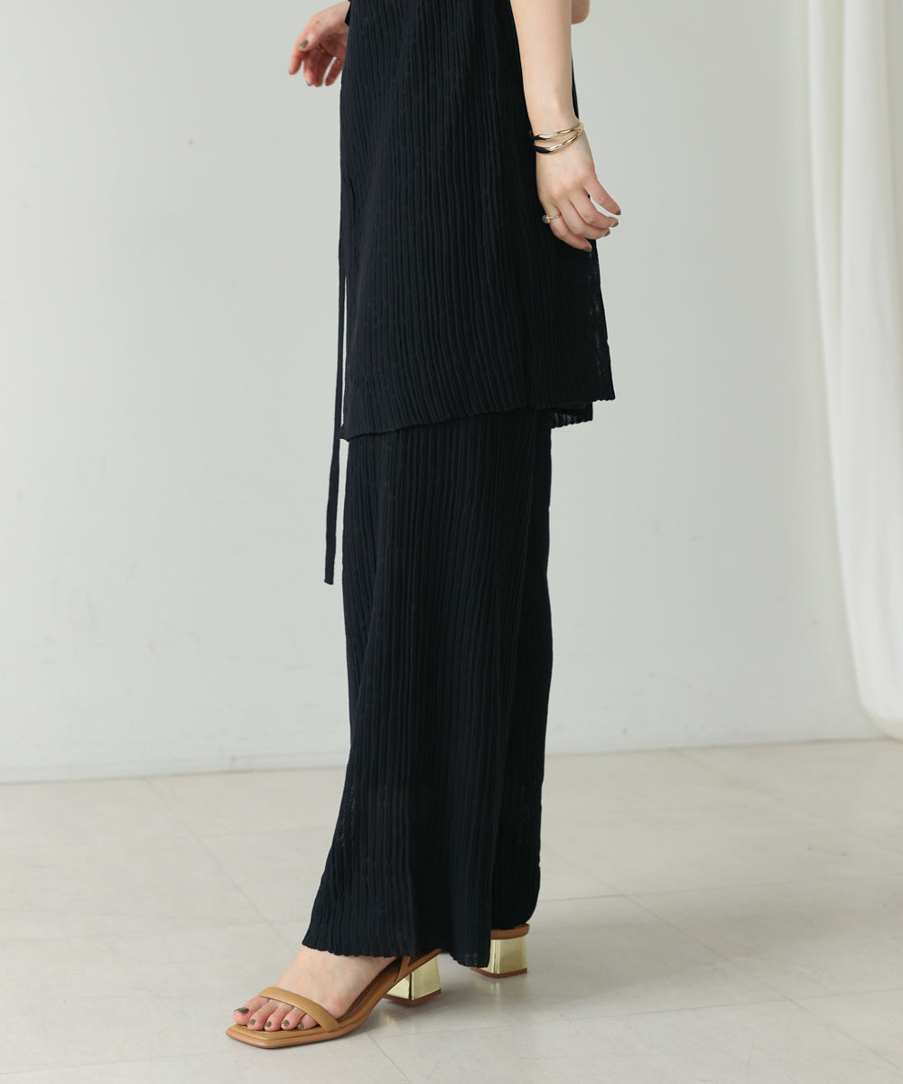 ウェービーメッシュニットパンツ