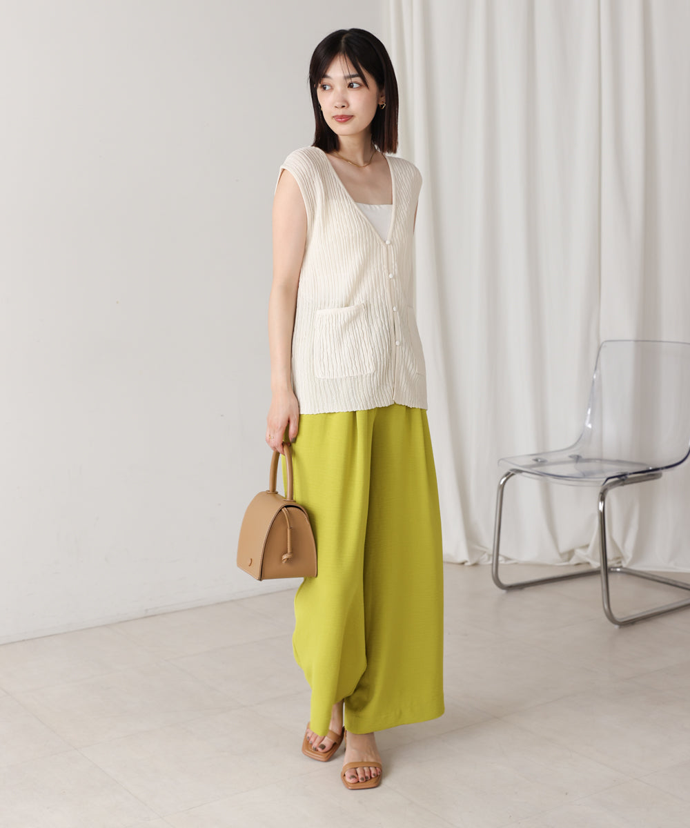 ウェービーメッシュニットベスト