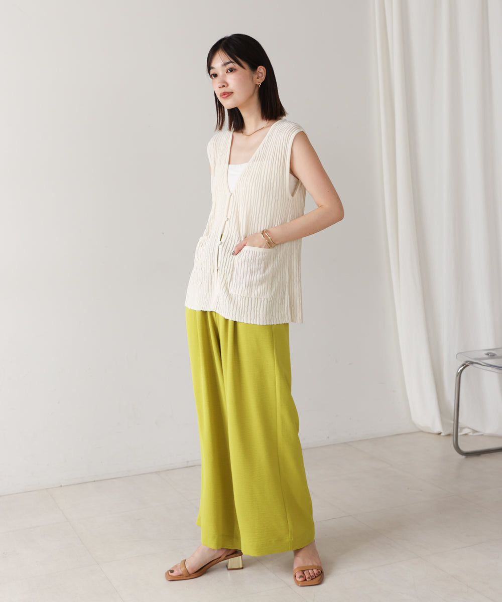 ウェービーメッシュニットベスト