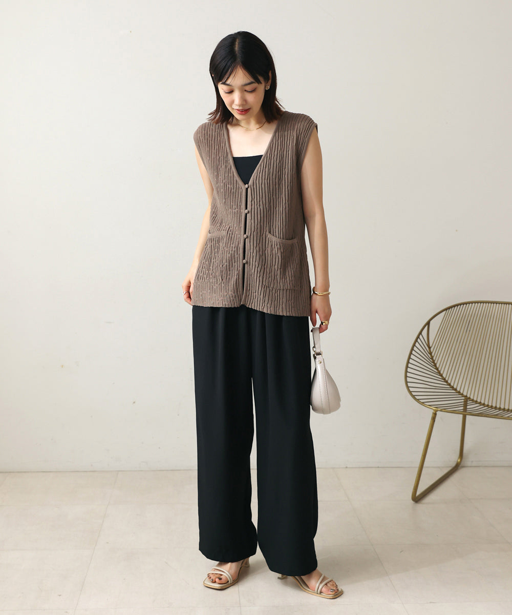 ウェービーメッシュニットベスト