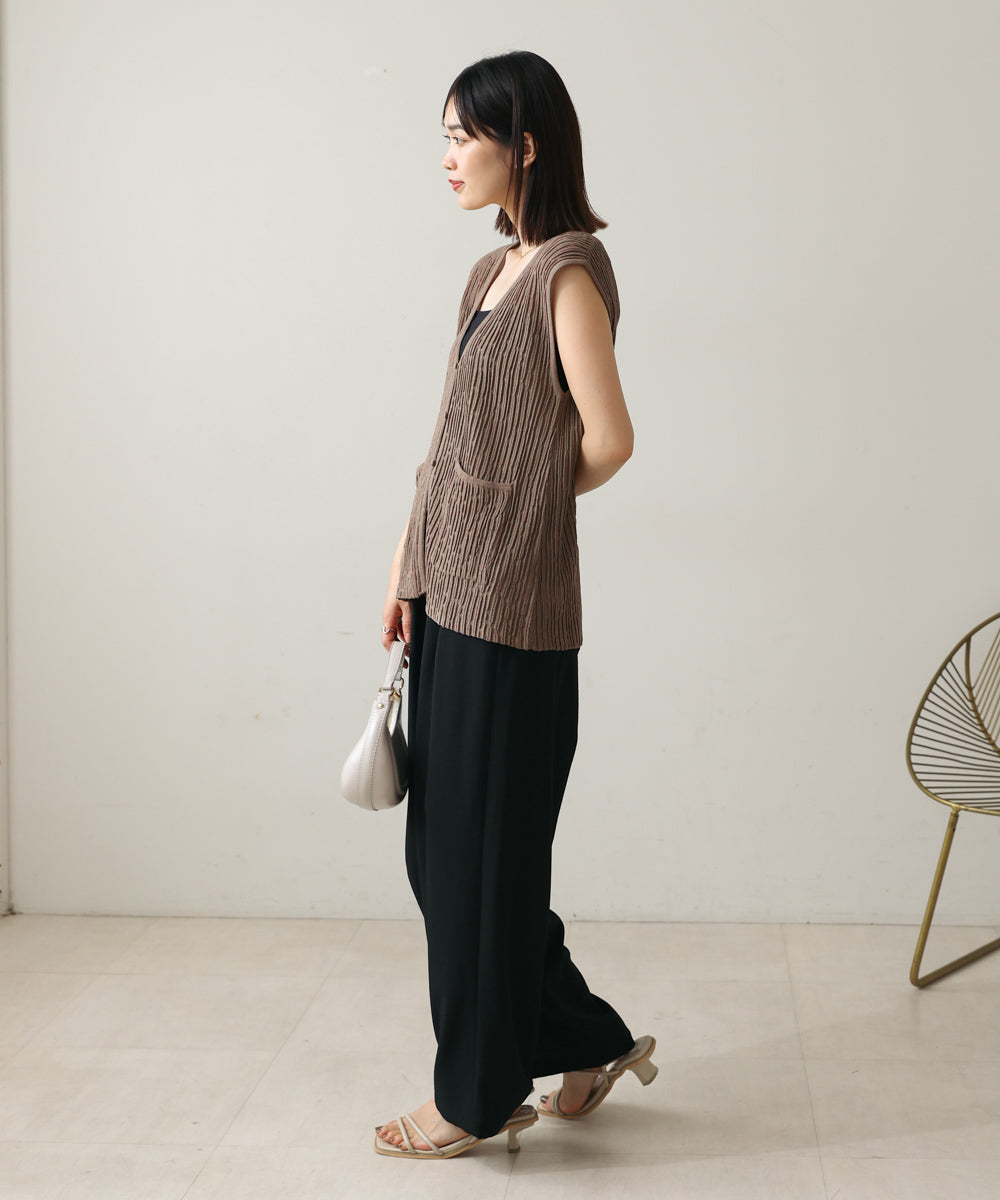 ウェービーメッシュニットベスト