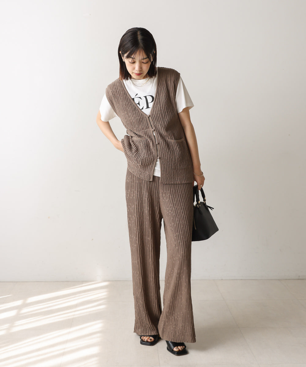 ウェービーメッシュニットベスト