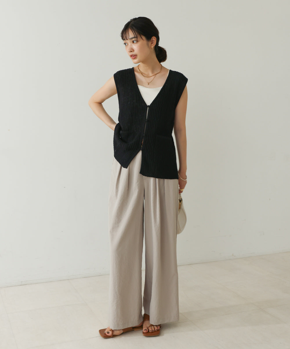 ウェービーメッシュニットベスト