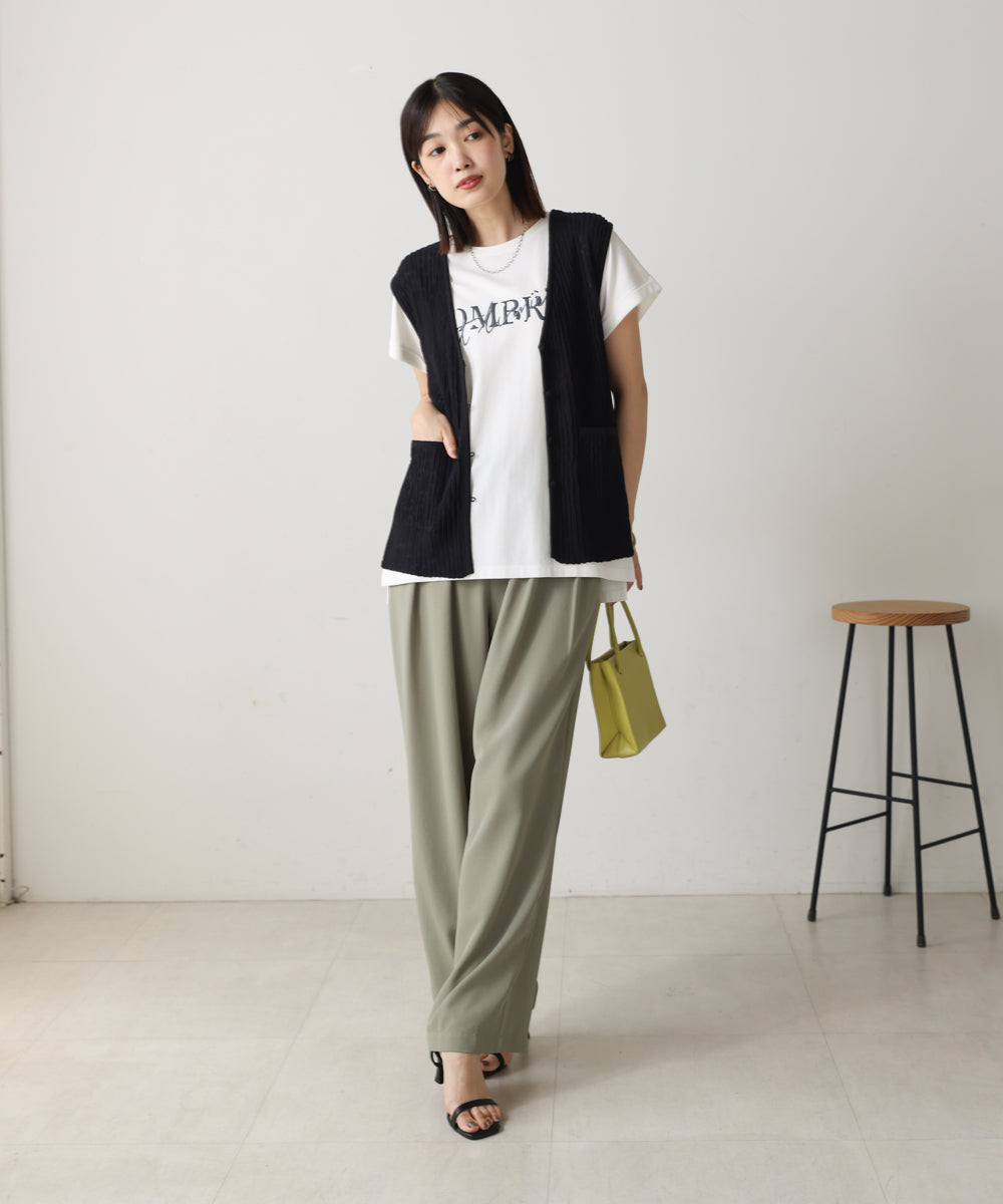 ウェービーメッシュニットベスト