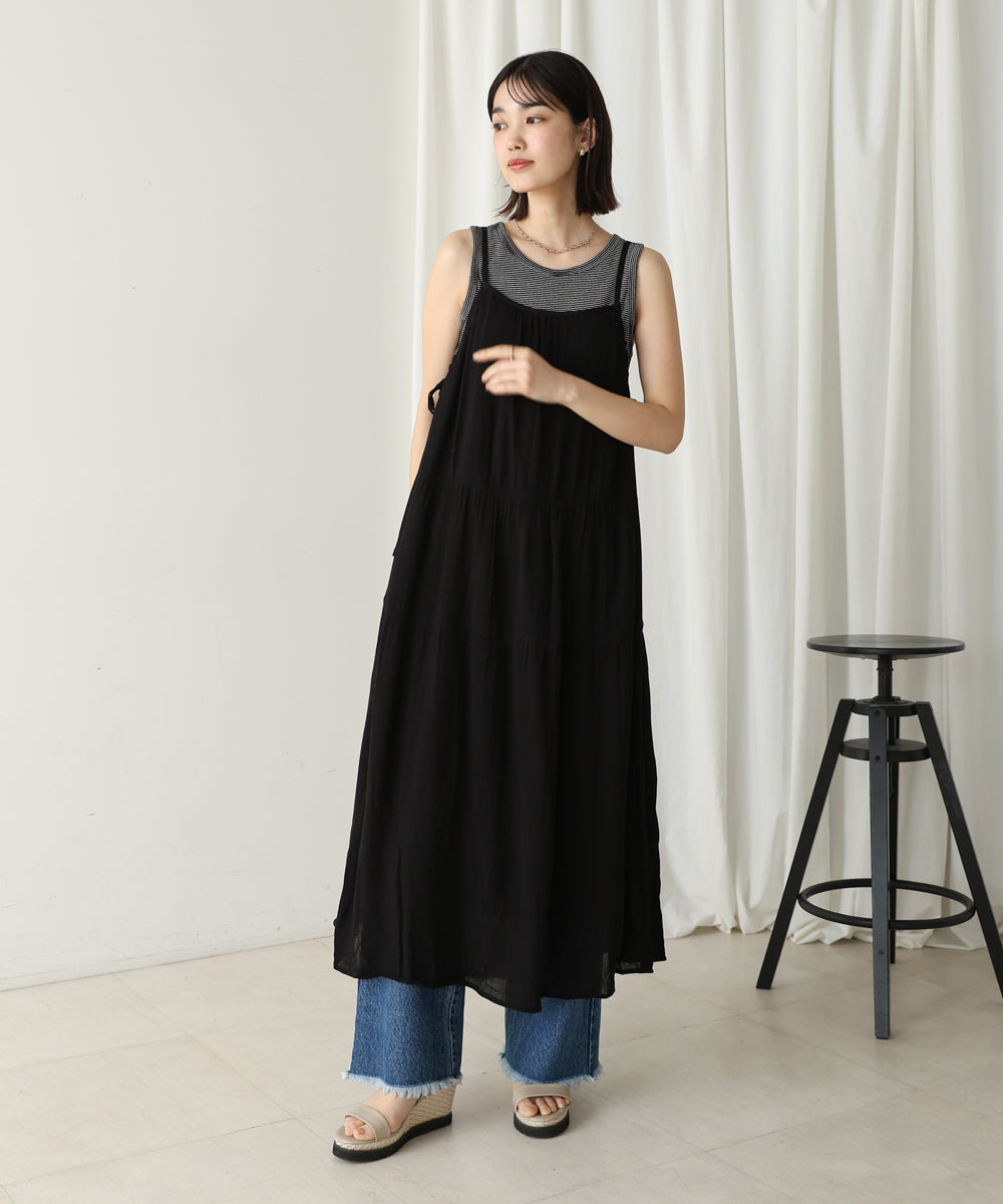 レーヨンクレープキャミワンピース