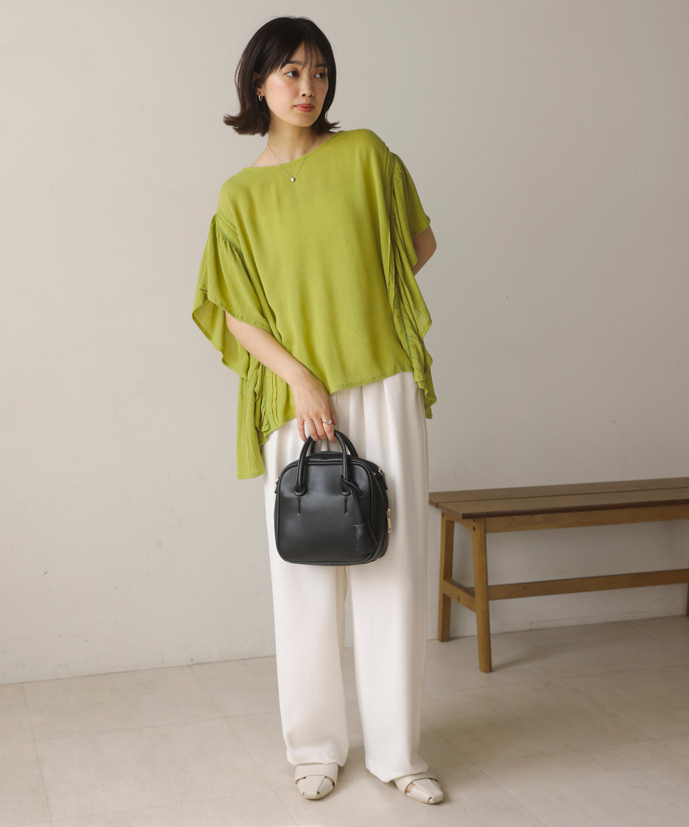 レーヨンクレープフレアスリーブブラウス