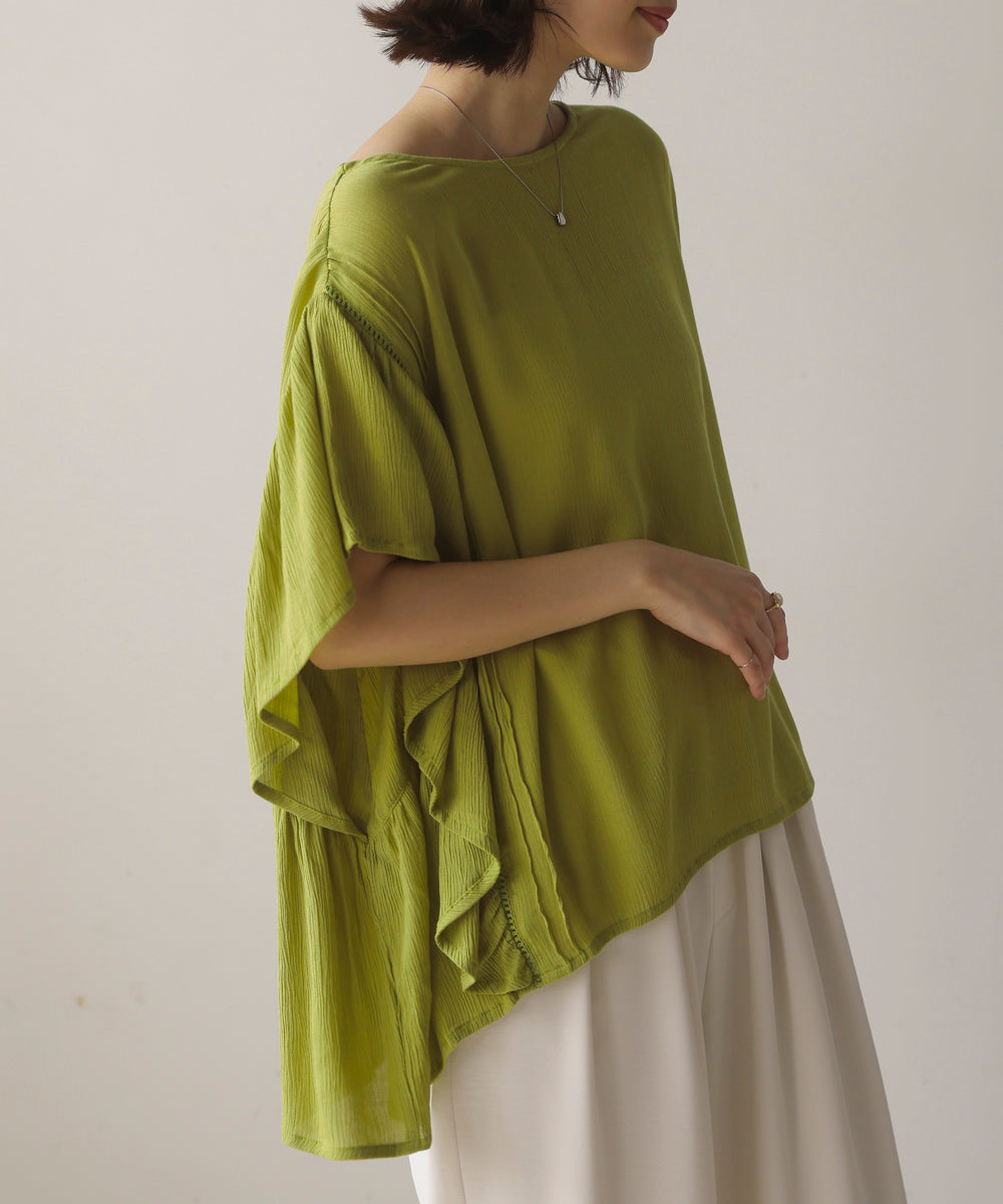 レーヨンクレープフレアスリーブブラウス