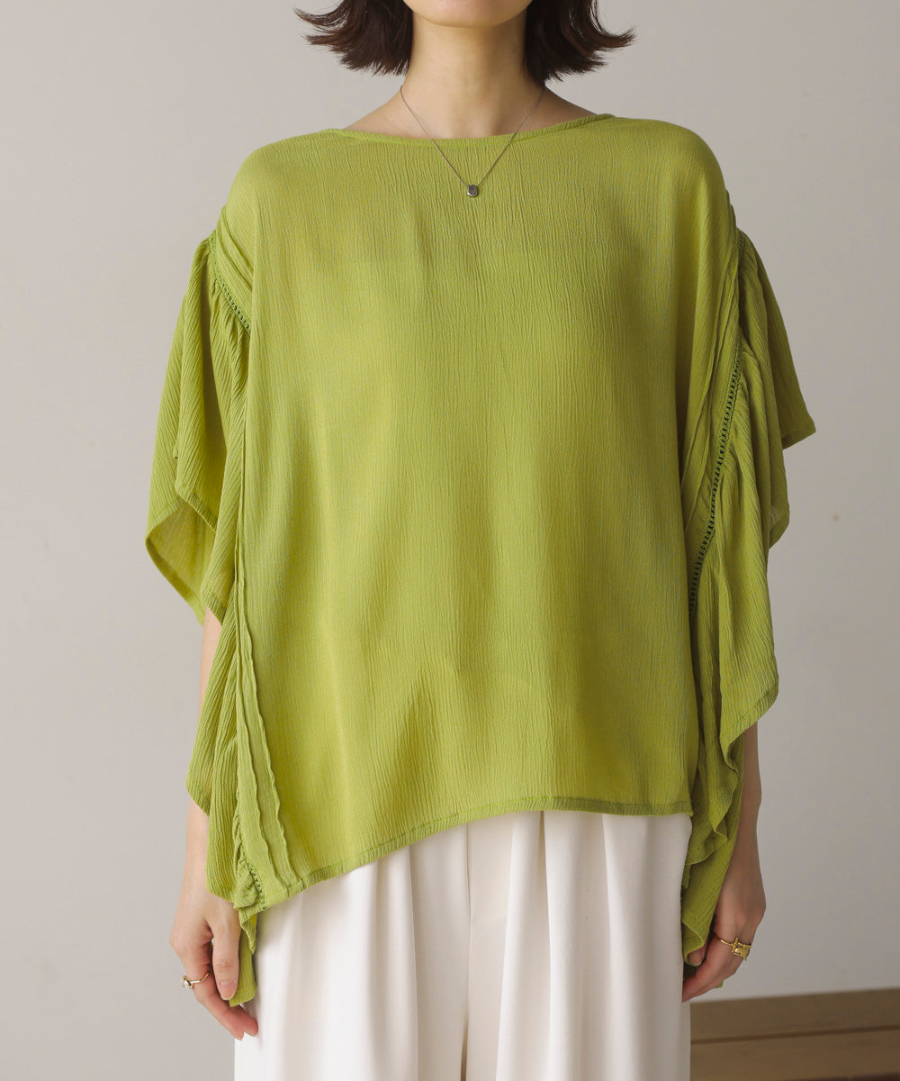 レーヨンクレープフレアスリーブブラウス