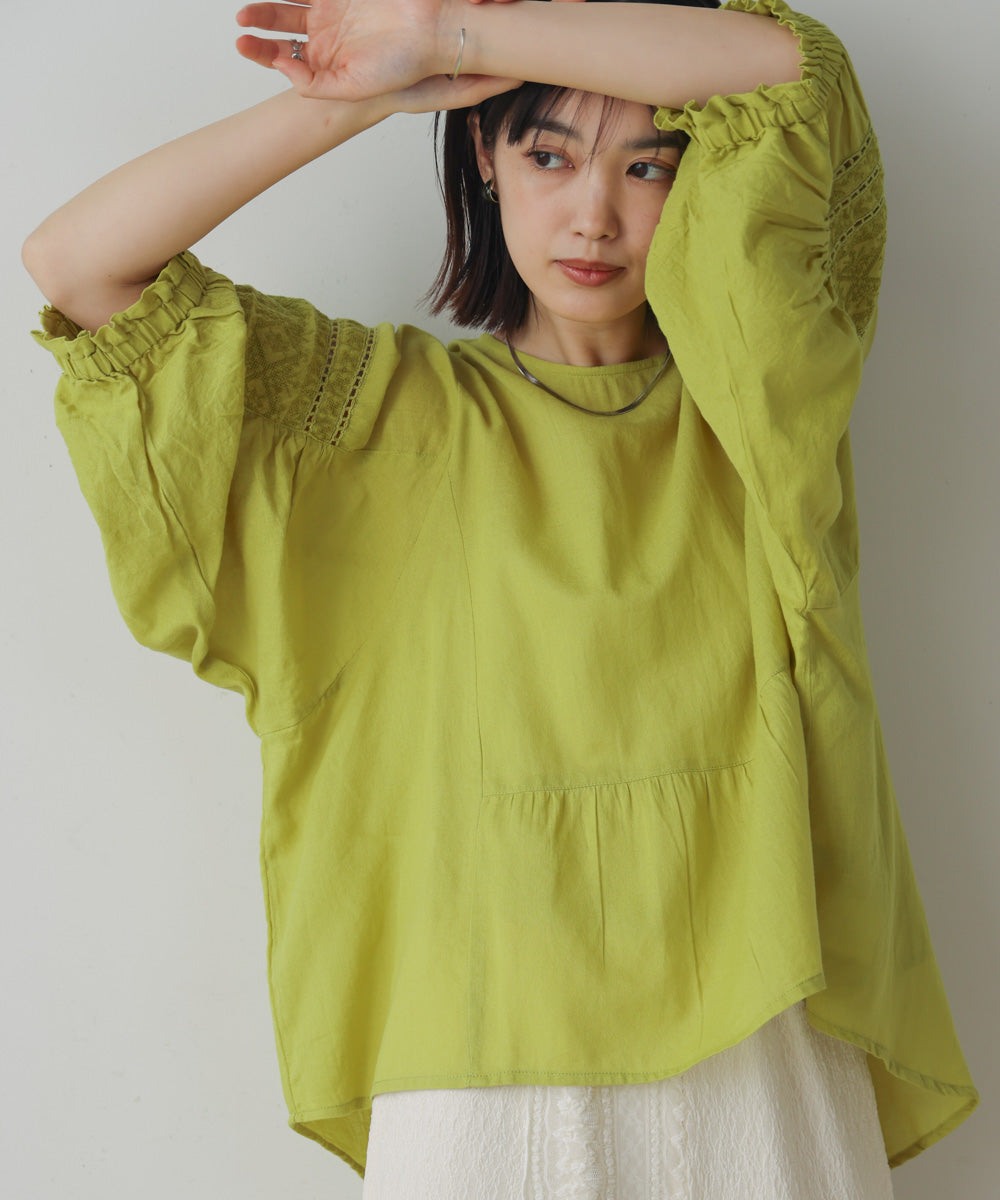 モスコットンエンブロイダリーブラウス