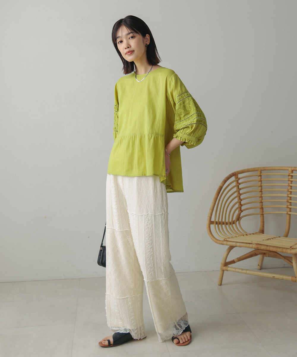 モスコットンエンブロイダリーブラウス