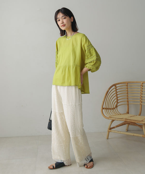 モスコットンエンブロイダリーブラウス