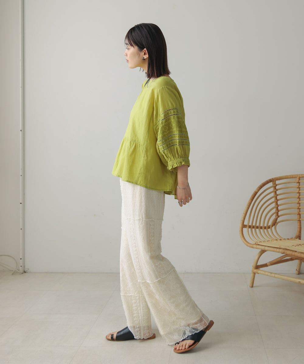 モスコットンエンブロイダリーブラウス