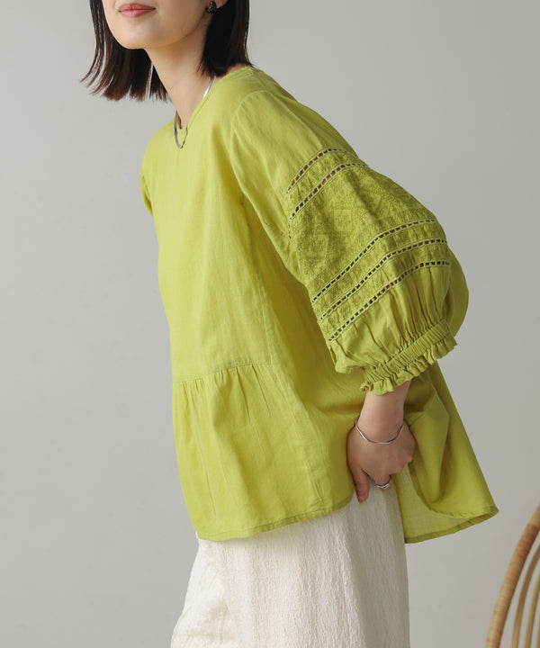 モスコットンエンブロイダリーブラウス