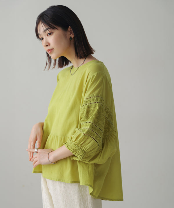 モスコットンエンブロイダリーブラウス