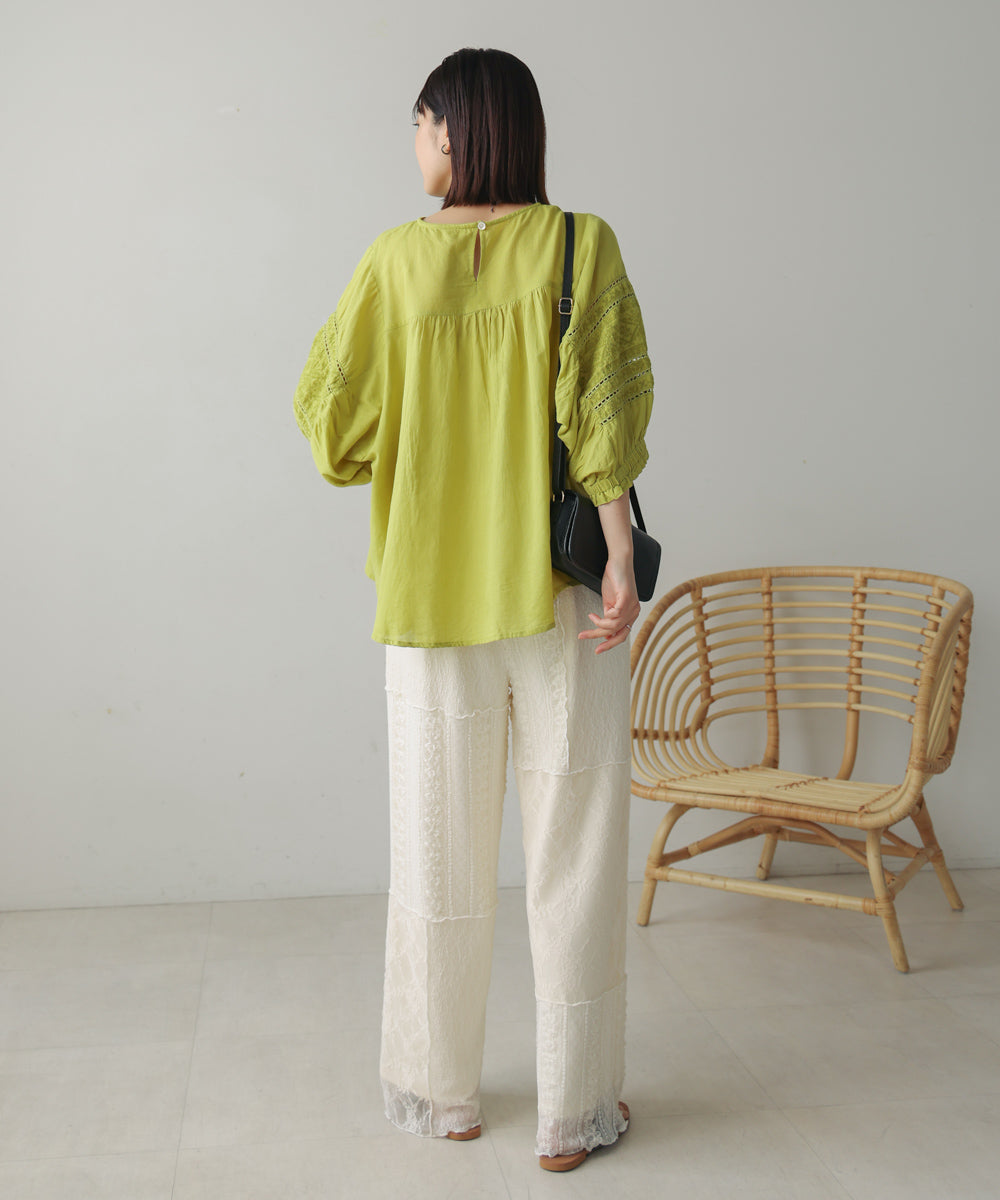 モスコットンエンブロイダリーブラウス