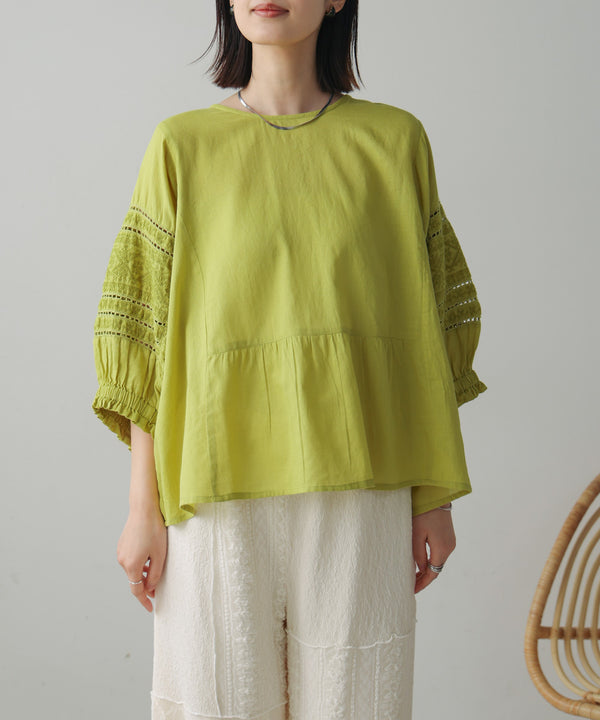 モスコットンエンブロイダリーブラウス