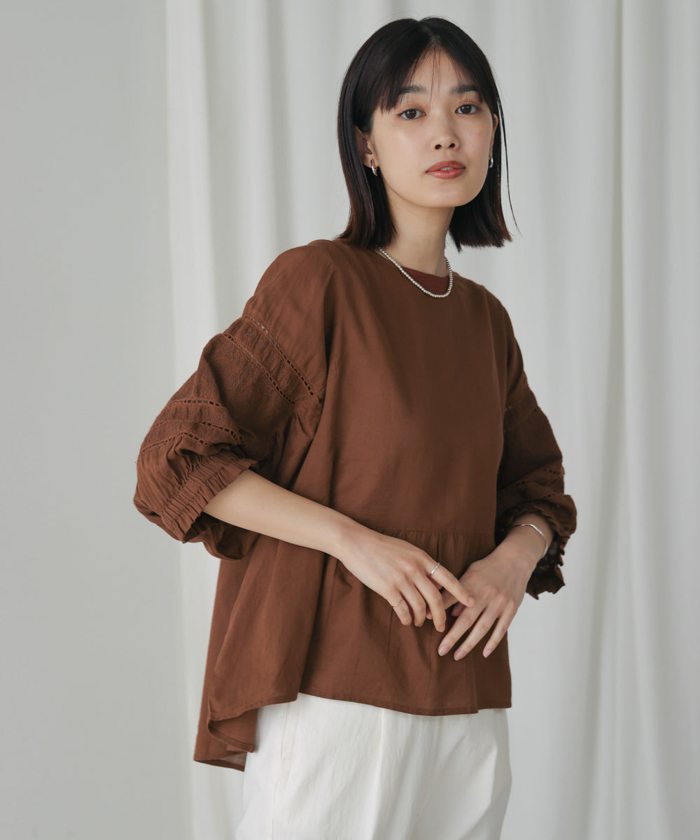 モスコットンエンブロイダリーブラウス