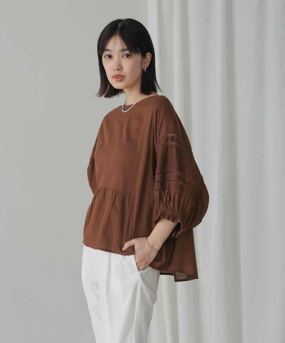 モスコットンエンブロイダリーブラウス