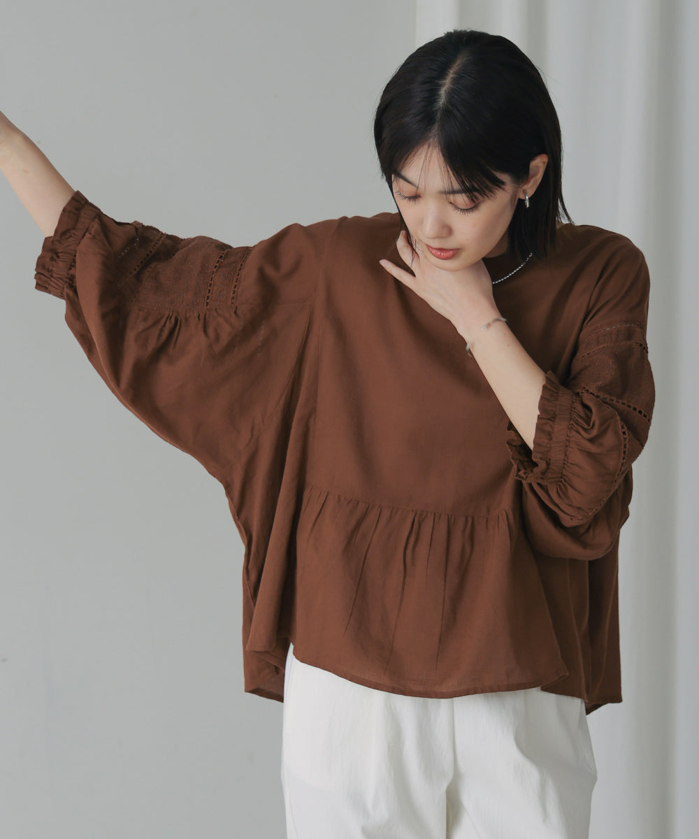 モスコットンエンブロイダリーブラウス