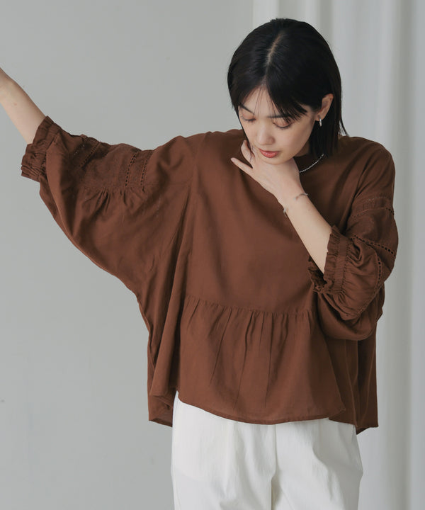 モスコットンエンブロイダリーブラウス