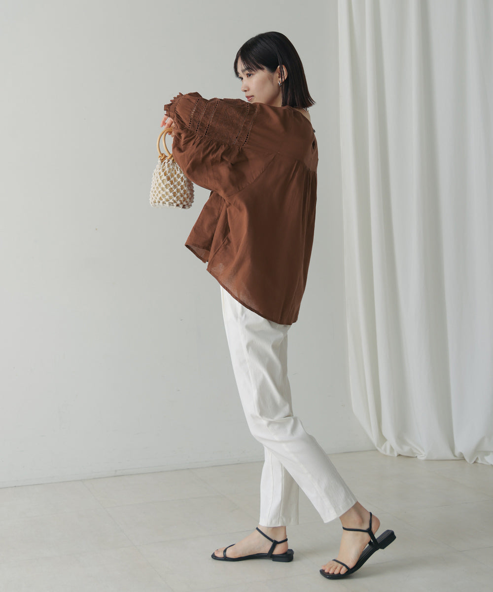 モスコットンエンブロイダリーブラウス