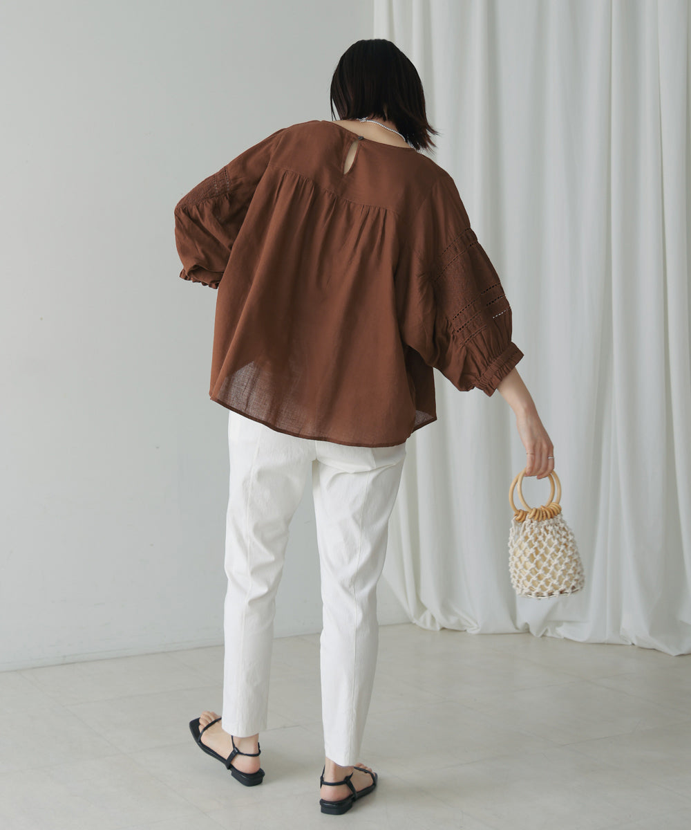 モスコットンエンブロイダリーブラウス