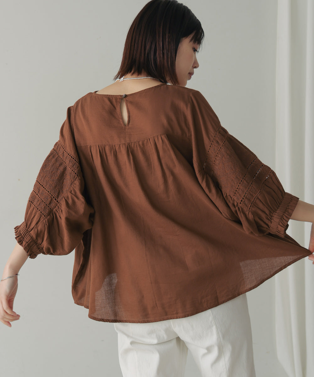 モスコットンエンブロイダリーブラウス