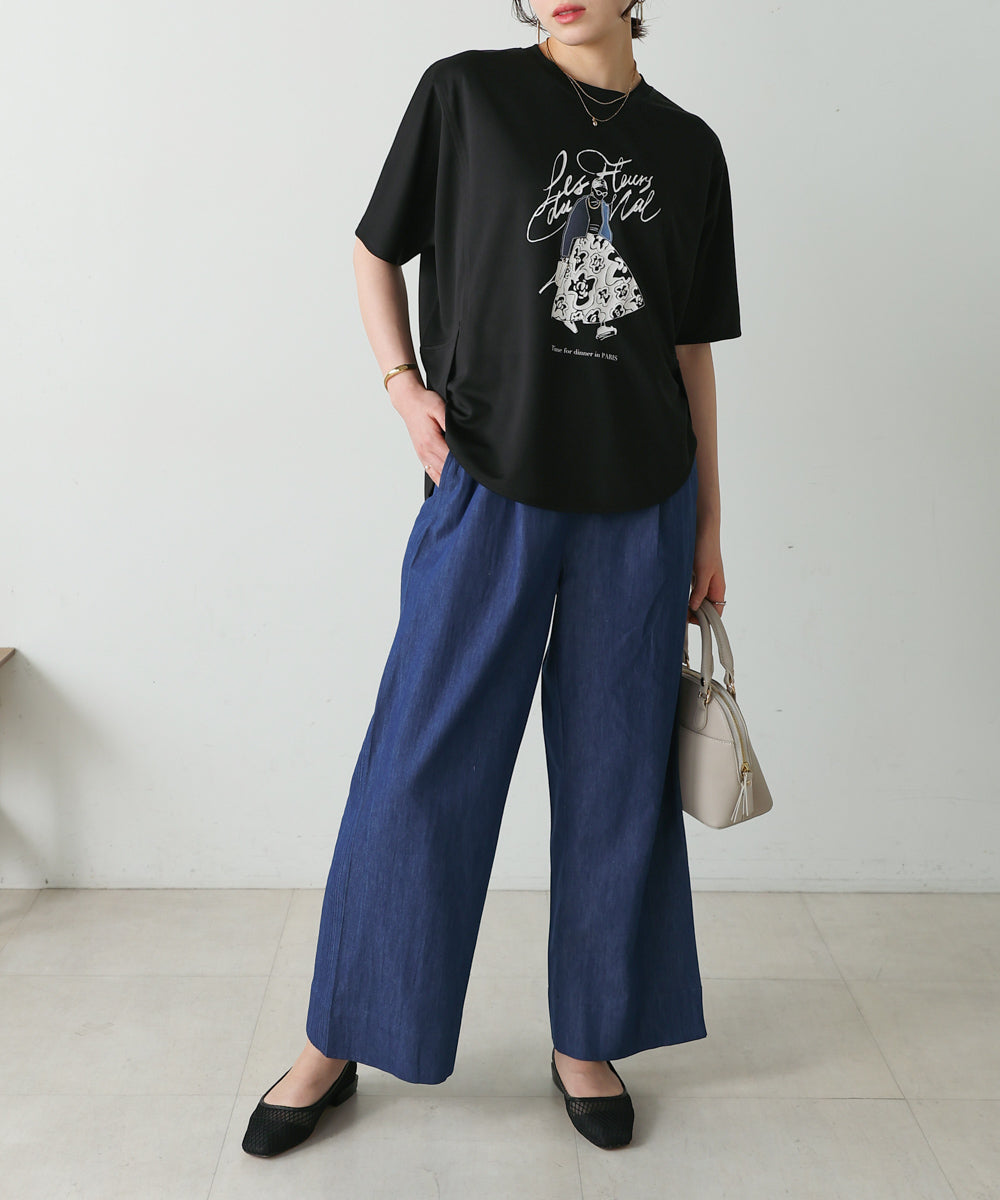4ozデニムサイドタックパンツ