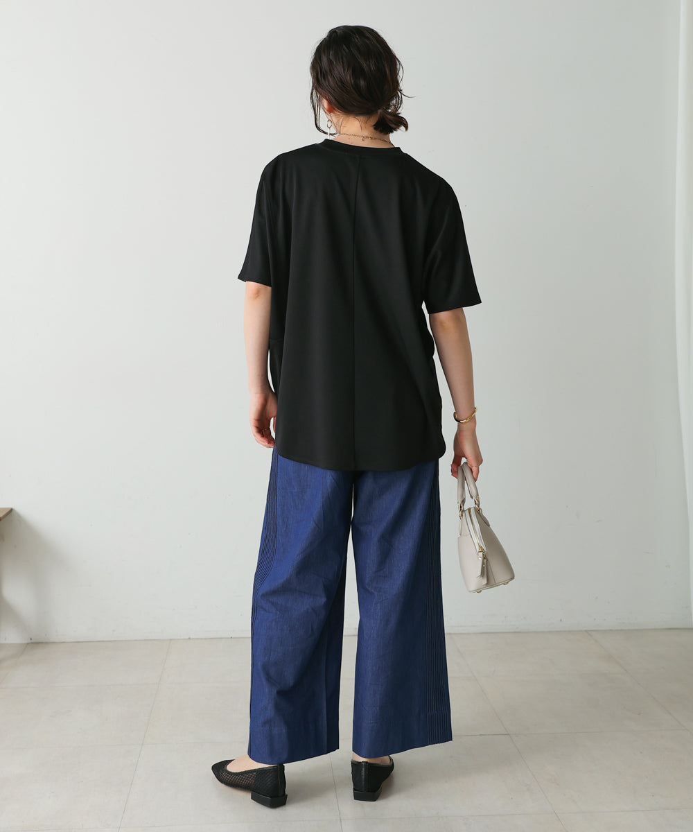 4ozデニムサイドタックパンツ