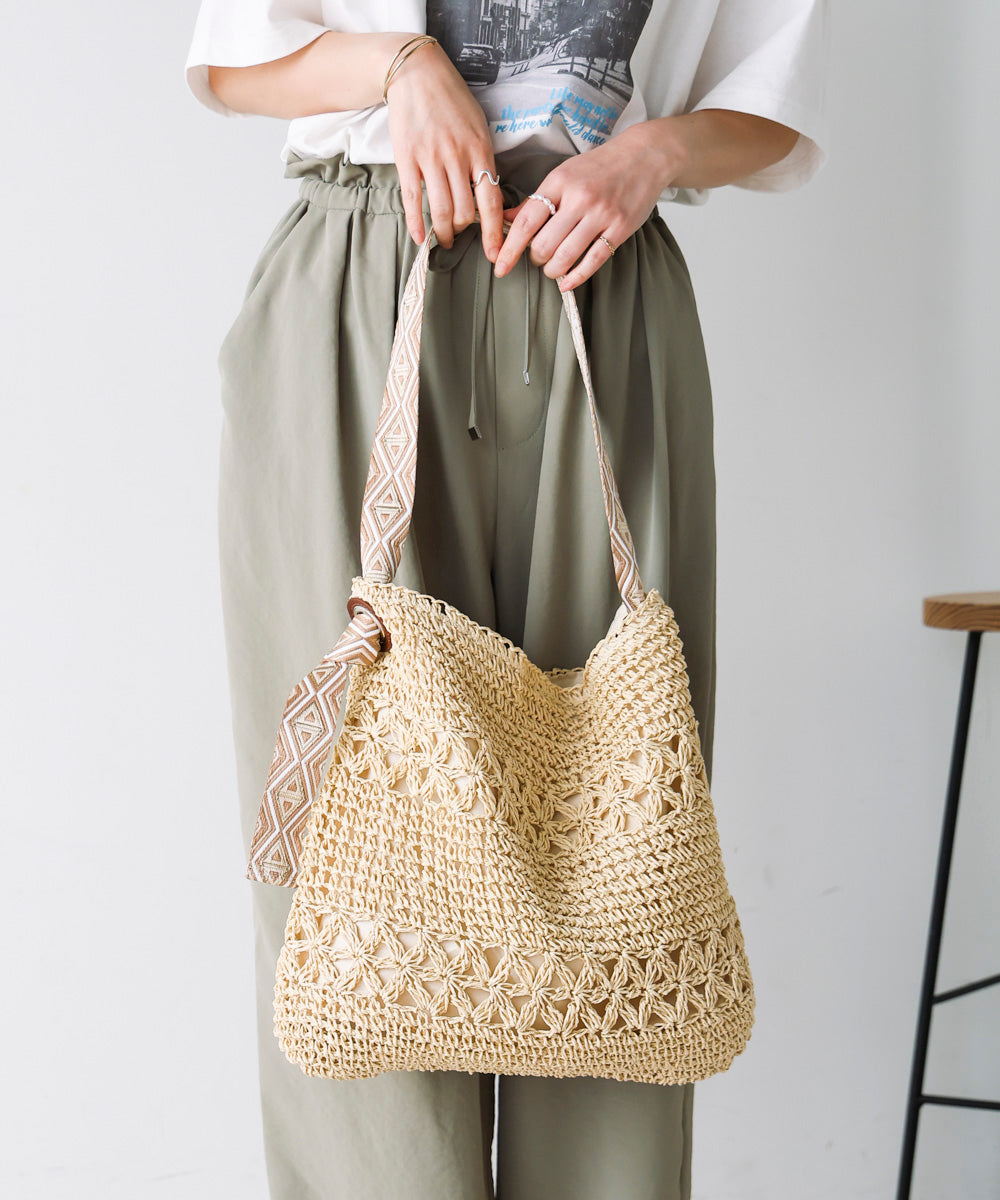 刺繍ハンドルペーパーバッグ