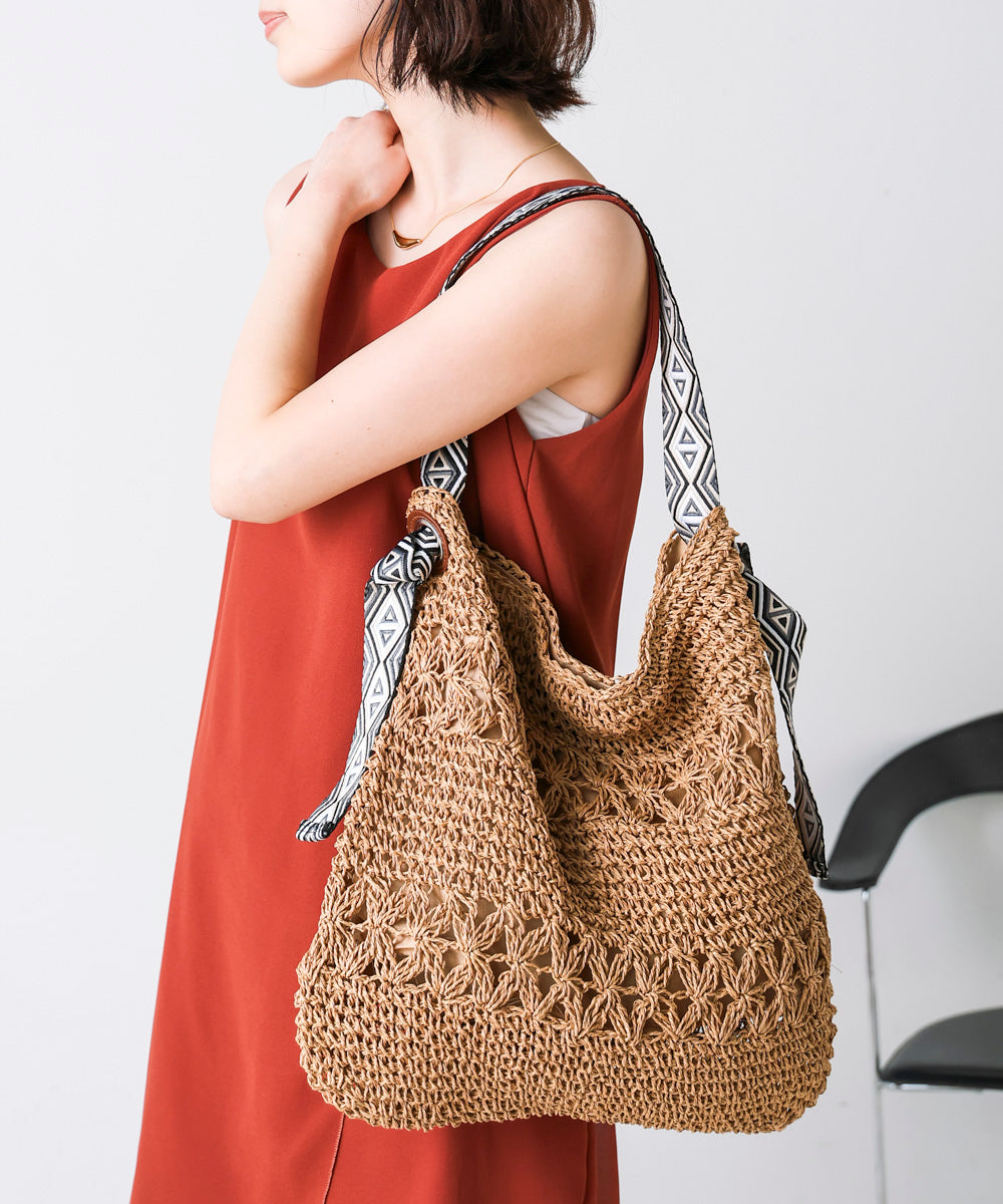 刺繍ハンドルペーパーバッグ