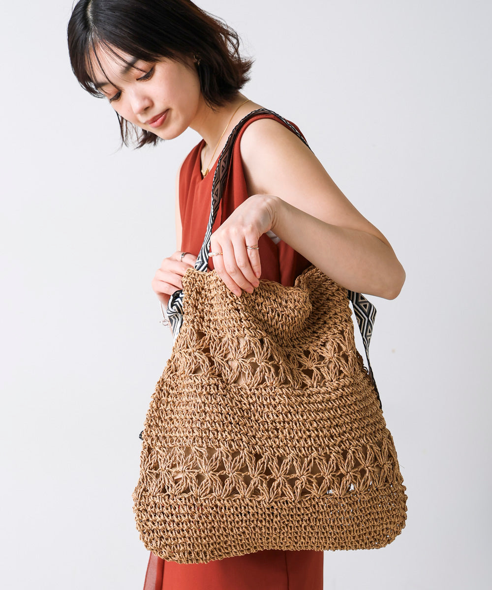 刺繍ハンドルペーパーバッグ