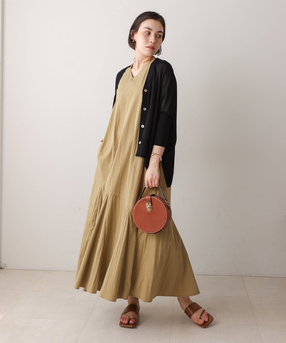 【MARIEコラボ】裾フレア切替ノースリーブワンピース