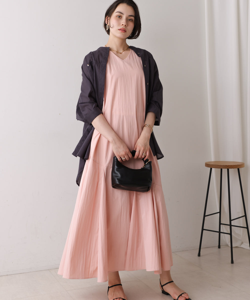 【MARIEコラボ】裾フレア切替ノースリーブワンピース