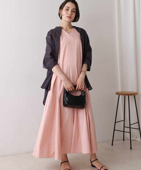 【MARIEコラボ】裾フレア切替ノースリーブワンピース