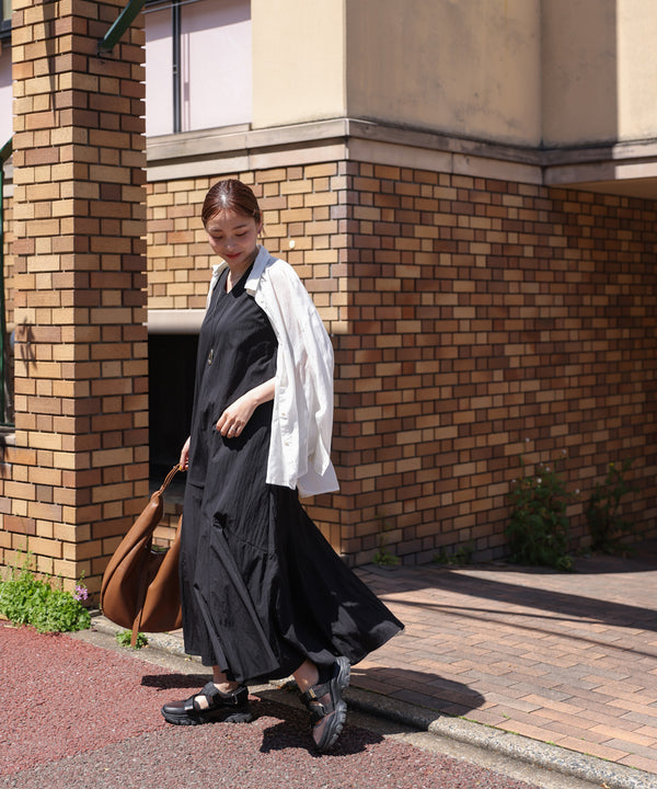 【MARIEコラボ】裾フレア切替ノースリーブワンピース