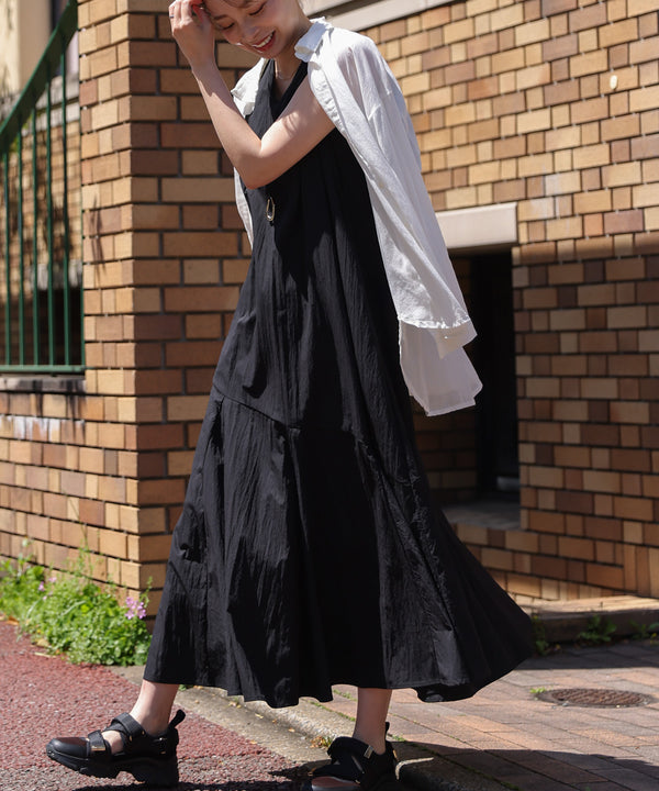 【MARIEコラボ】裾フレア切替ノースリーブワンピース