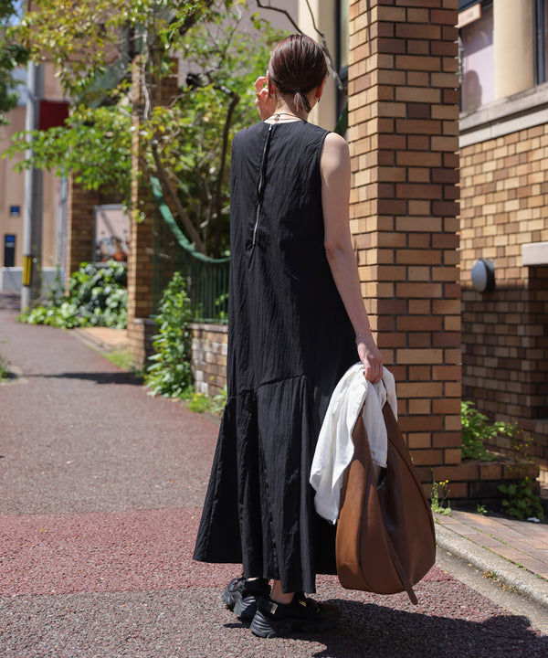 【MARIEコラボ】裾フレア切替ノースリーブワンピース