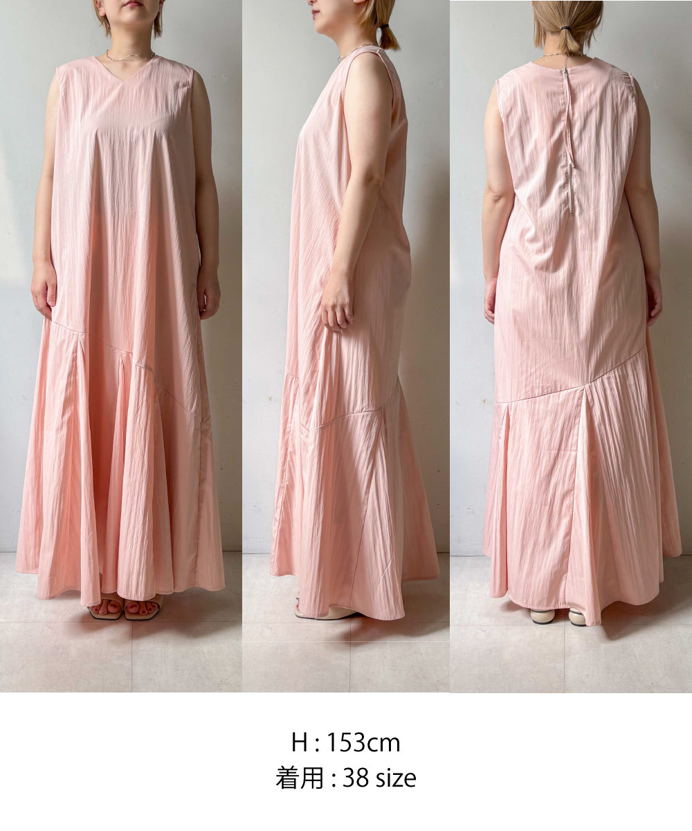 【MARIEコラボ】裾フレア切替ノースリーブワンピース