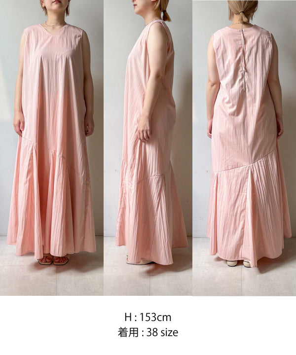 【MARIEコラボ】裾フレア切替ノースリーブワンピース