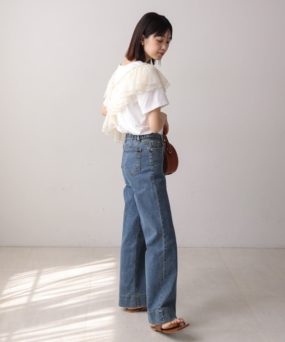 【MARIEコラボ】ショルダーフリルTシャツ