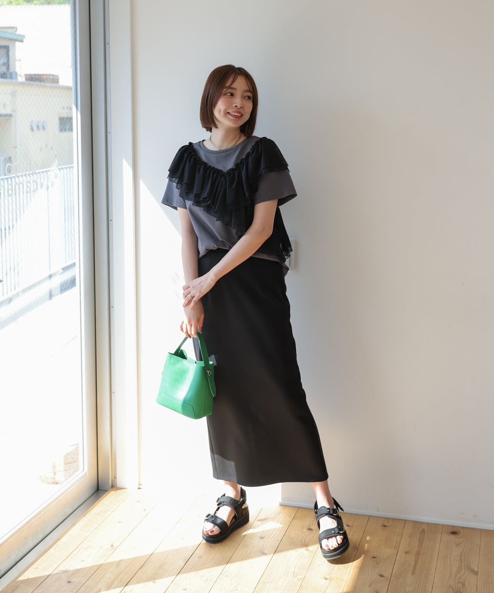 【MARIEコラボ】ショルダーフリルTシャツ